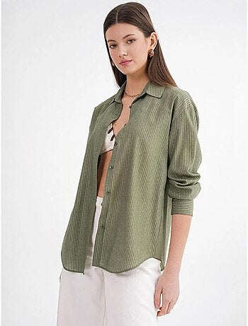 Chemise en popeline coupe décontractée avec fermeture à boutons mixray