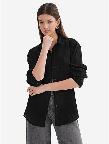 Chemise en popeline coupe décontractée avec fermeture à boutons mixray