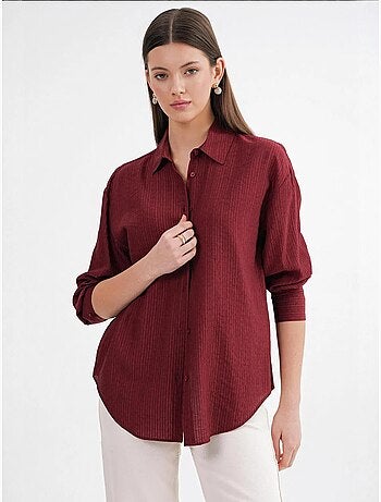 Chemise en popeline coupe décontractée avec fermeture à boutons mixray