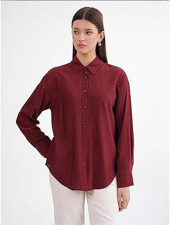 Chemise en popeline coupe décontractée avec fermeture à boutons mixray