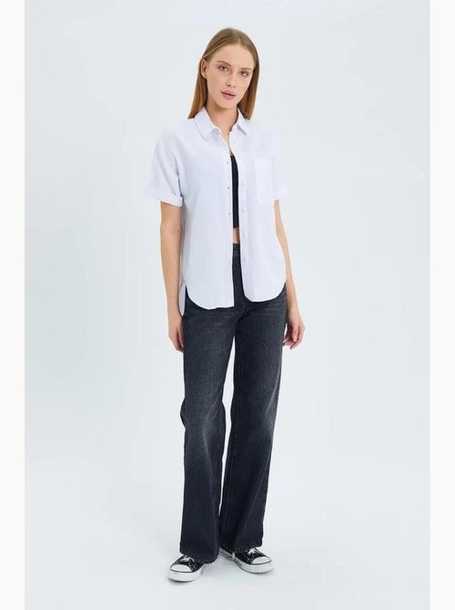 Chemise en popeline coupe slim avec poche mixray - Kiabi
