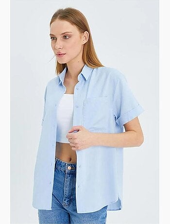 Chemise en popeline coupe slim avec poche mixray