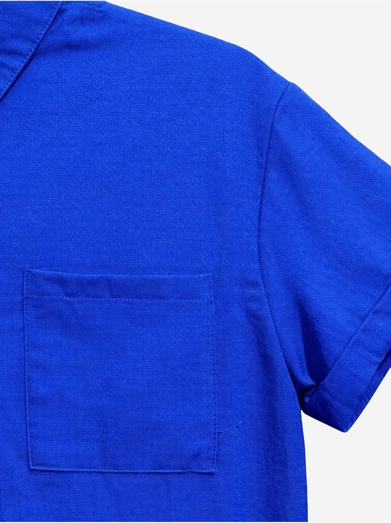 Chemise en popeline coupe slim avec poche mixray Bleu cobalt - Kiabi