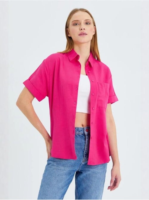 Chemise en popeline coupe slim avec poche mixray - Kiabi Chemise en popeline coupe slim avec poche mixray - Kiabi
