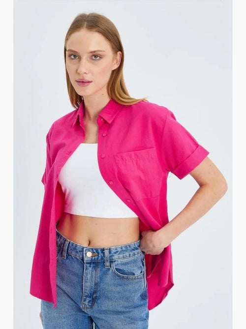 Chemise en popeline coupe slim avec poche mixray - Kiabi Chemise en popeline coupe slim avec poche mixray - Kiabi