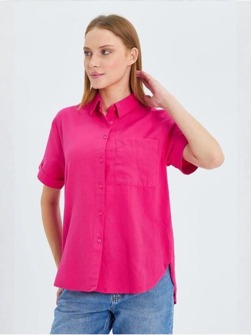 Chemise en popeline coupe slim avec poche mixray - Kiabi Chemise en popeline coupe slim avec poche mixray - Kiabi