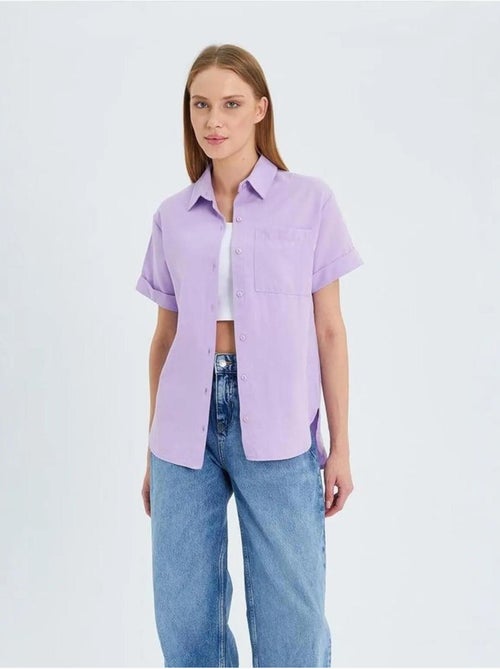 Chemise en popeline coupe slim avec poche mixray - Kiabi