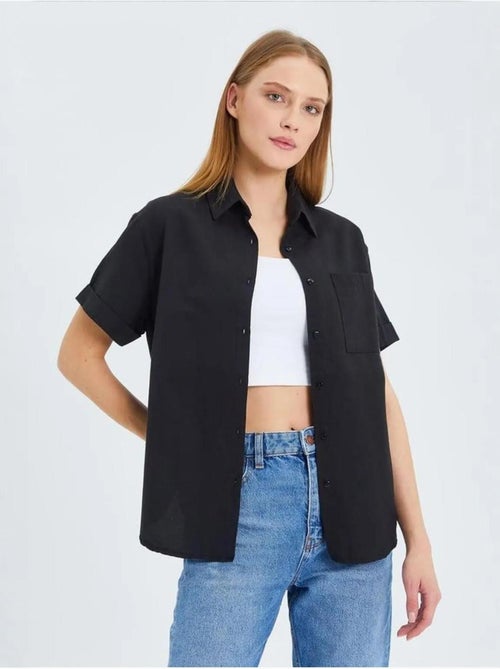 Chemise en popeline coupe slim avec poche mixray - Kiabi