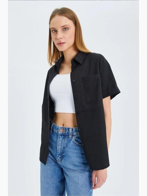 Chemise en popeline coupe slim avec poche mixray - Kiabi