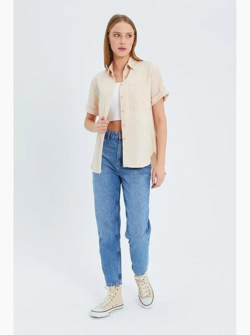 Chemise en popeline coupe slim avec poche mixray - Kiabi Chemise en popeline coupe slim avec poche mixray - Kiabi