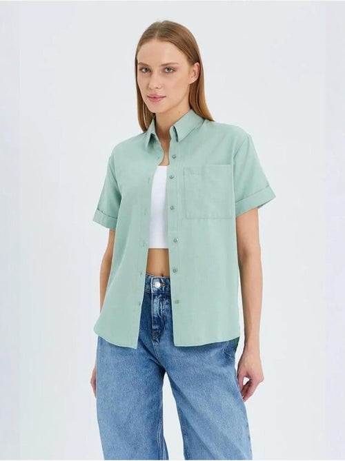 Chemise en popeline coupe slim avec poche mixray - Kiabi Chemise en popeline coupe slim avec poche mixray - Kiabi