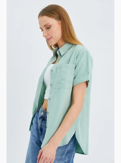 Chemise en popeline coupe slim avec poche mixray - Kiabi Chemise en popeline coupe slim avec poche mixray - Kiabi