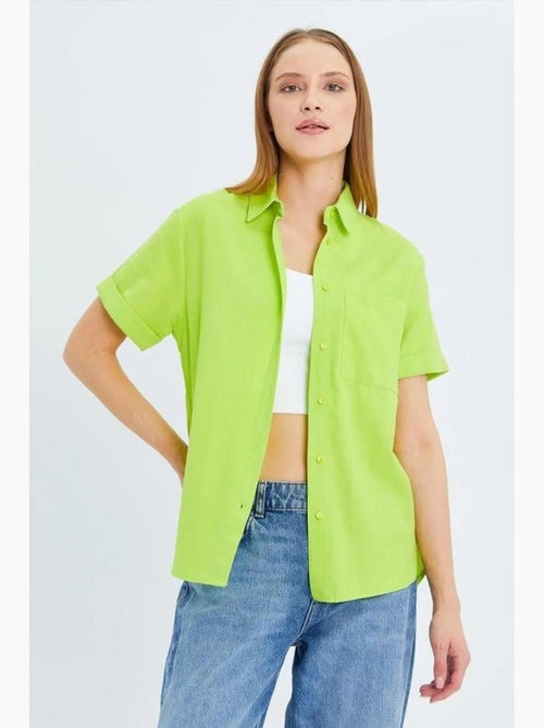 Chemise en popeline coupe slim avec poche mixray - Kiabi Chemise en popeline coupe slim avec poche mixray - Kiabi