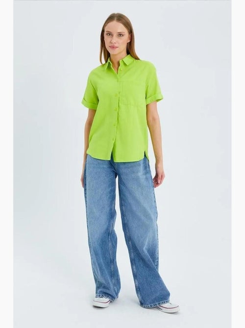 Chemise en popeline coupe slim avec poche mixray - Kiabi Chemise en popeline coupe slim avec poche mixray - Kiabi