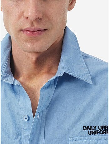 Chemise en popeline de coton à imprimé texte pour homme giesto