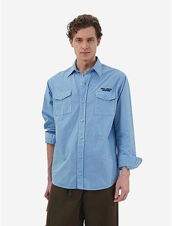Chemise en popeline de coton à imprimé texte pour homme giesto