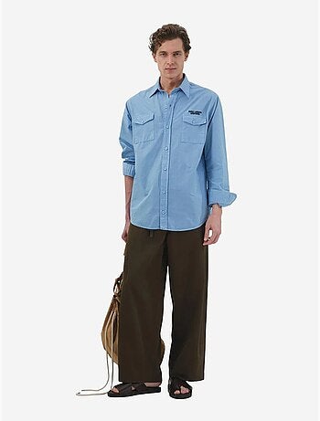 Chemise en popeline de coton à imprimé texte pour homme giesto