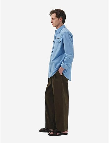Chemise en popeline de coton à imprimé texte pour homme giesto