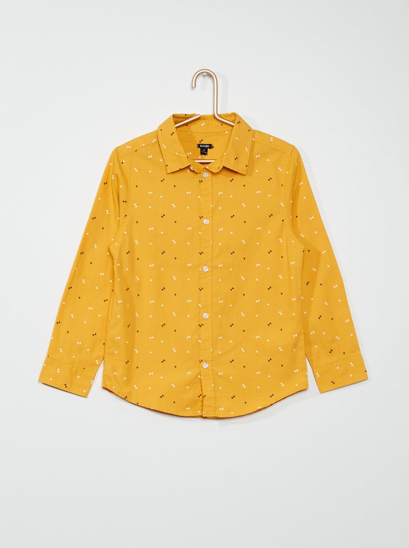 Chemise en popeline fantaisie jaune - Kiabi