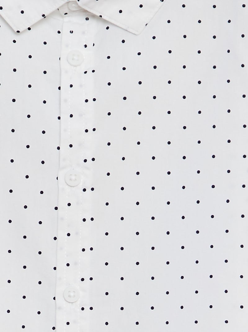 Chemise en popeline imprimée Blanc - Kiabi