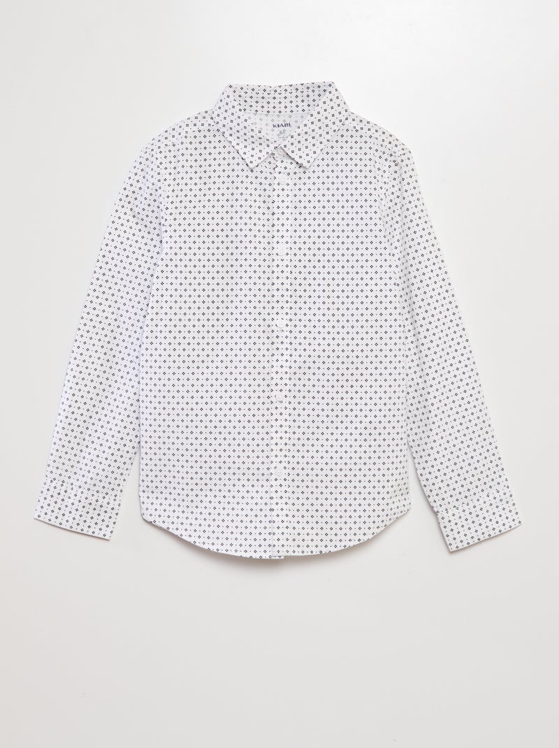 Chemise en popeline imprimée Blanc/noir - Kiabi