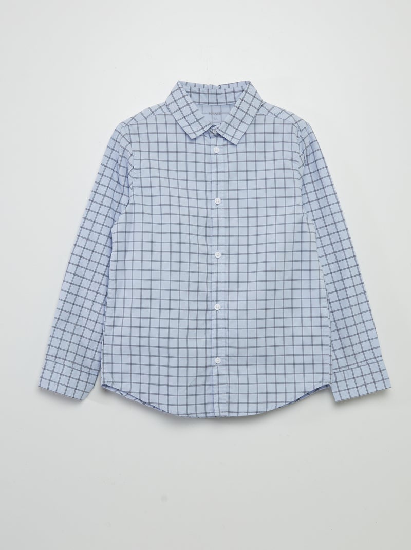 Chemise en popeline imprimée Bleu ciel - Kiabi