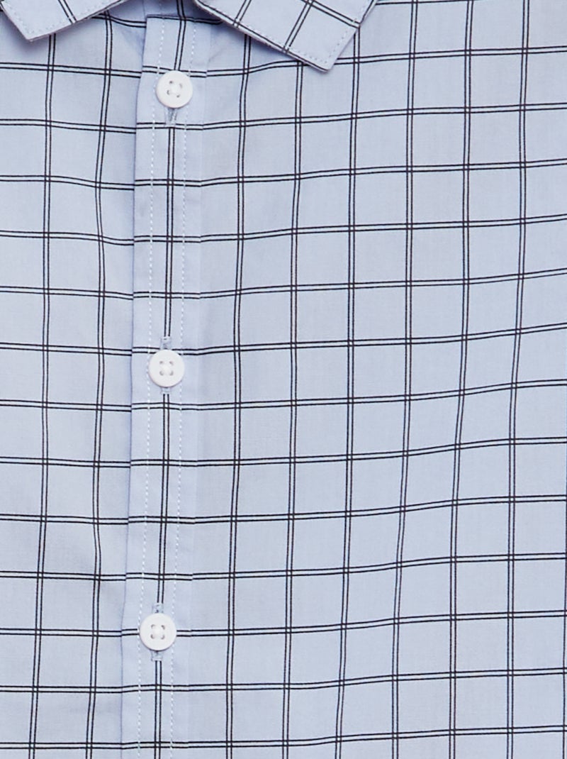 Chemise en popeline imprimée Bleu - Kiabi