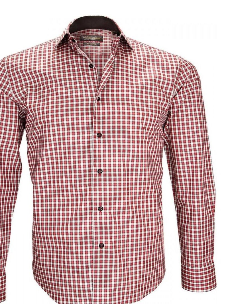 Chemise en popeline LANCASHIRE Rouge - Kiabi
