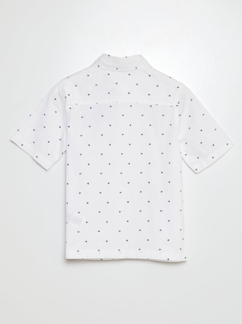 Chemise en popeline manches courtes BLANC - Kiabi