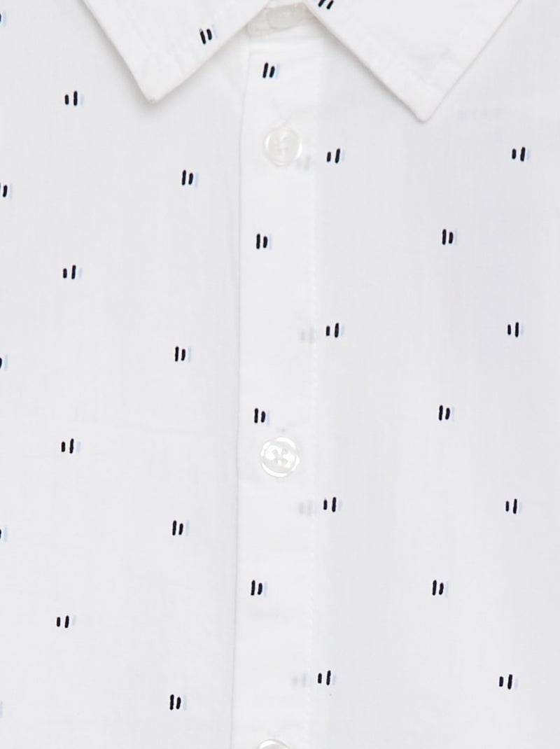 Chemise en popeline manches courtes BLANC - Kiabi