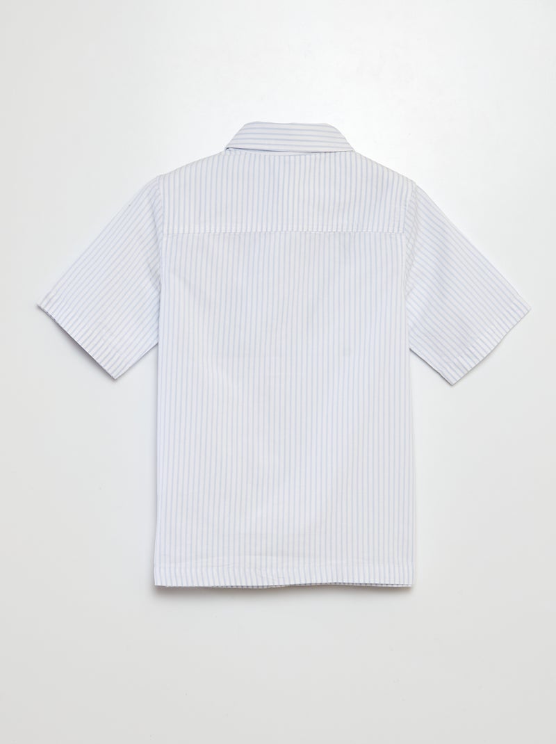 Chemise en popeline manches courtes BLEU - Kiabi