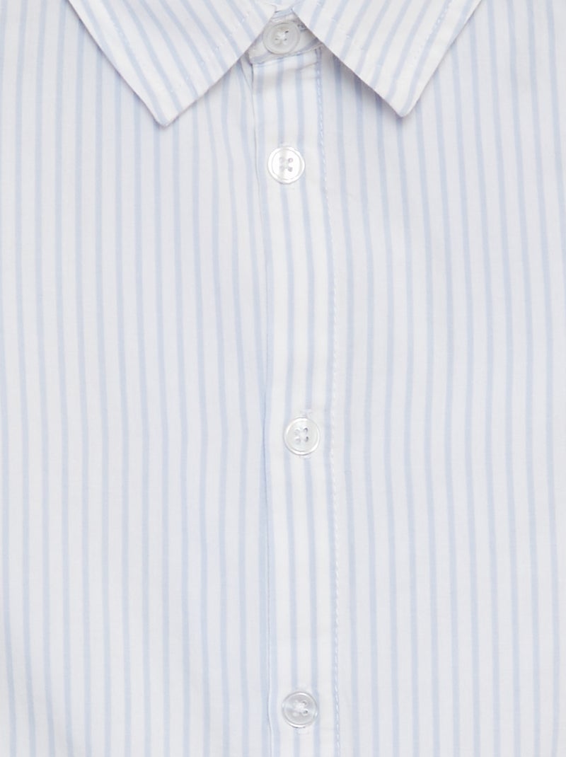 Chemise en popeline manches courtes BLEU - Kiabi