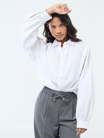 Chemise en popeline manches larges