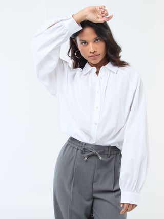 Chemise en popeline manches larges