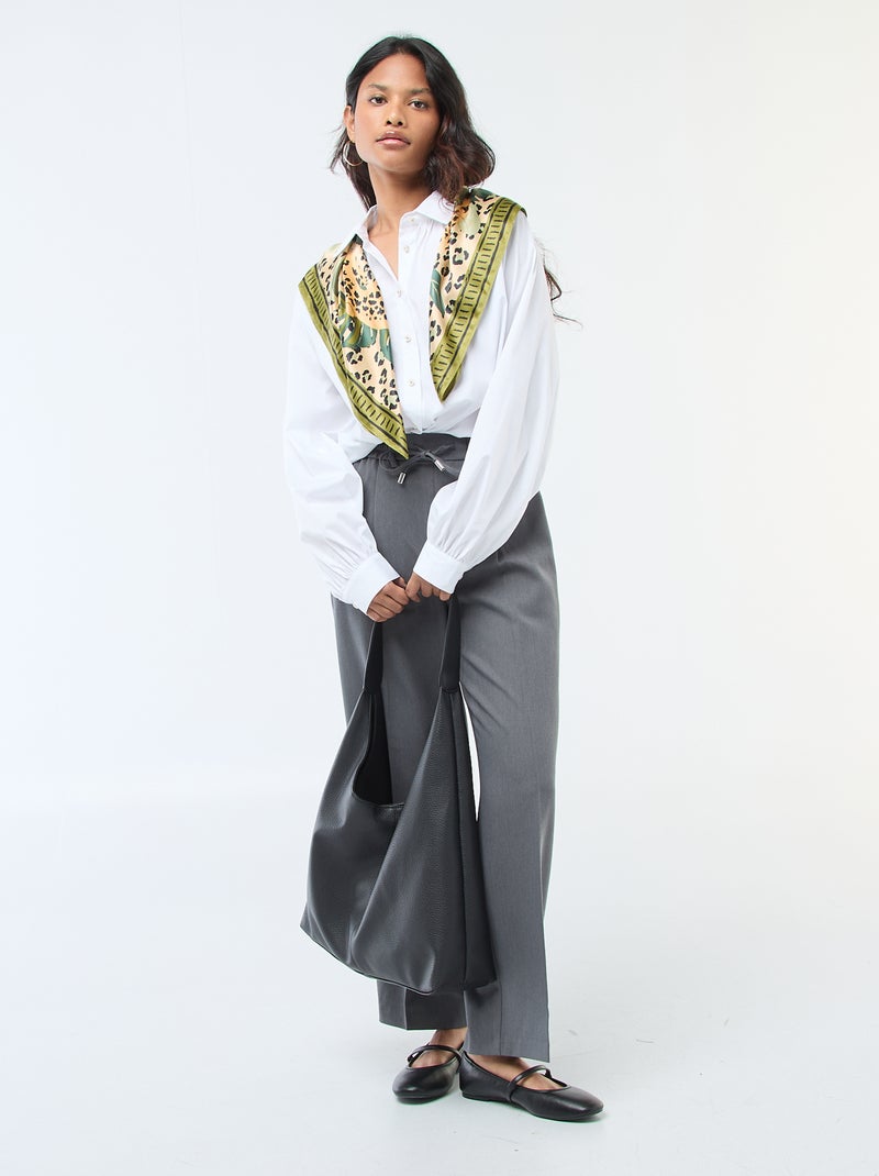 Chemise en popeline manches larges Blanc - Kiabi
