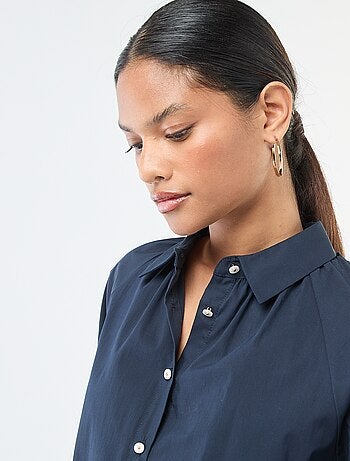 Chemise en popeline manches larges