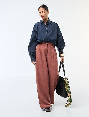 Chemise en popeline manches larges