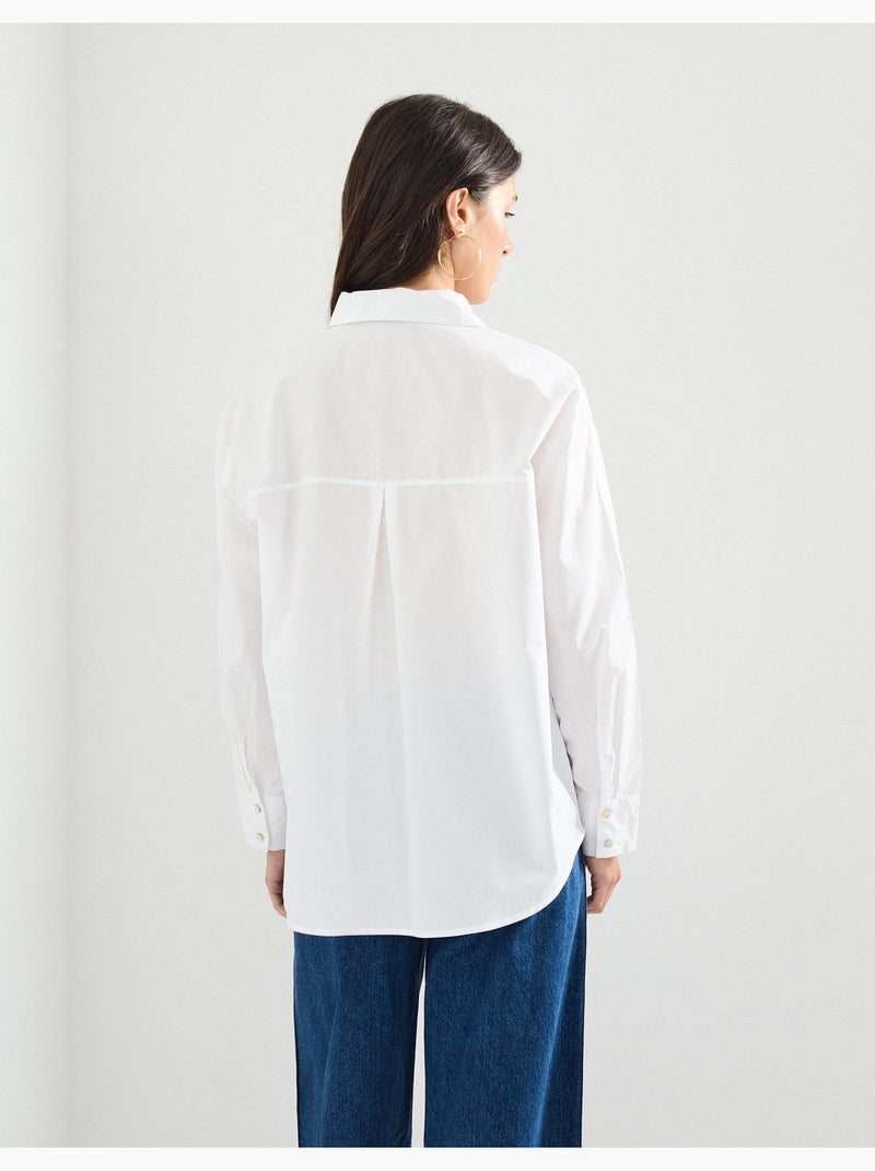 Chemise en popeline, MO Fashion Blanc - Kiabi