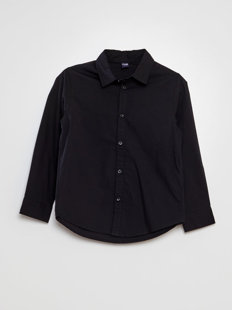 Chemise en popeline noir - Kiabi