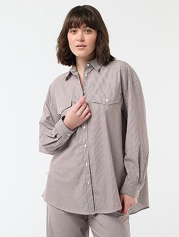 Chemise en popeline rayé oversize