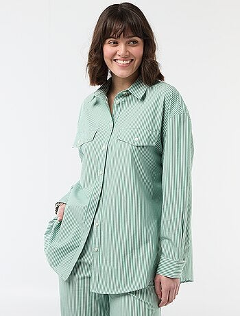 Chemise en popeline rayé oversize