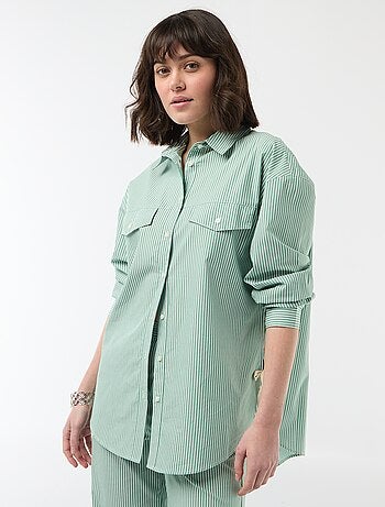 Chemise en popeline rayé oversize