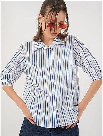 Chemise en popeline rayée à manches trois-quarts bdart