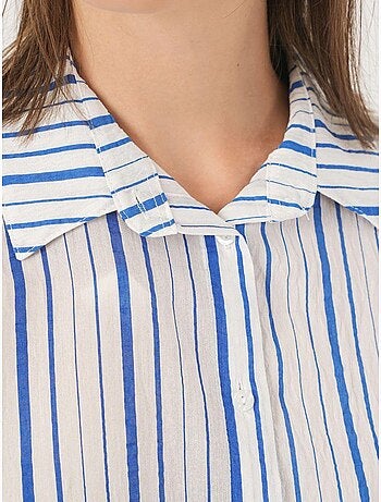 Chemise en popeline rayée à manches trois-quarts bdart
