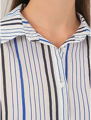 Chemise en popeline rayée à manches trois-quarts bdart