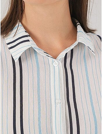 Chemise en popeline rayée à manches trois-quarts bdart