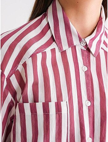 Chemise en popeline rayée avec poche mixray