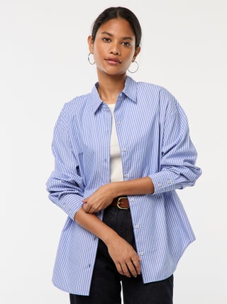 Chemise en popeline rayée