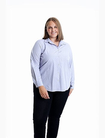 Chemise en popeline rayée et strass PAPRIKA