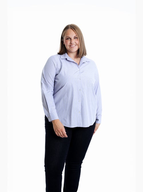 Chemise en popeline rayée et strass PAPRIKA - Kiabi